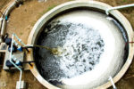 Wastewater ready for pumping into the biogas digester (photo credit:ILRI/Albert Mwangi)
